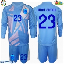 Spania Unai Simon #23 Keeper Hjemmedraktsett Barn EM 2024 Langermet (+ Korte bukser)